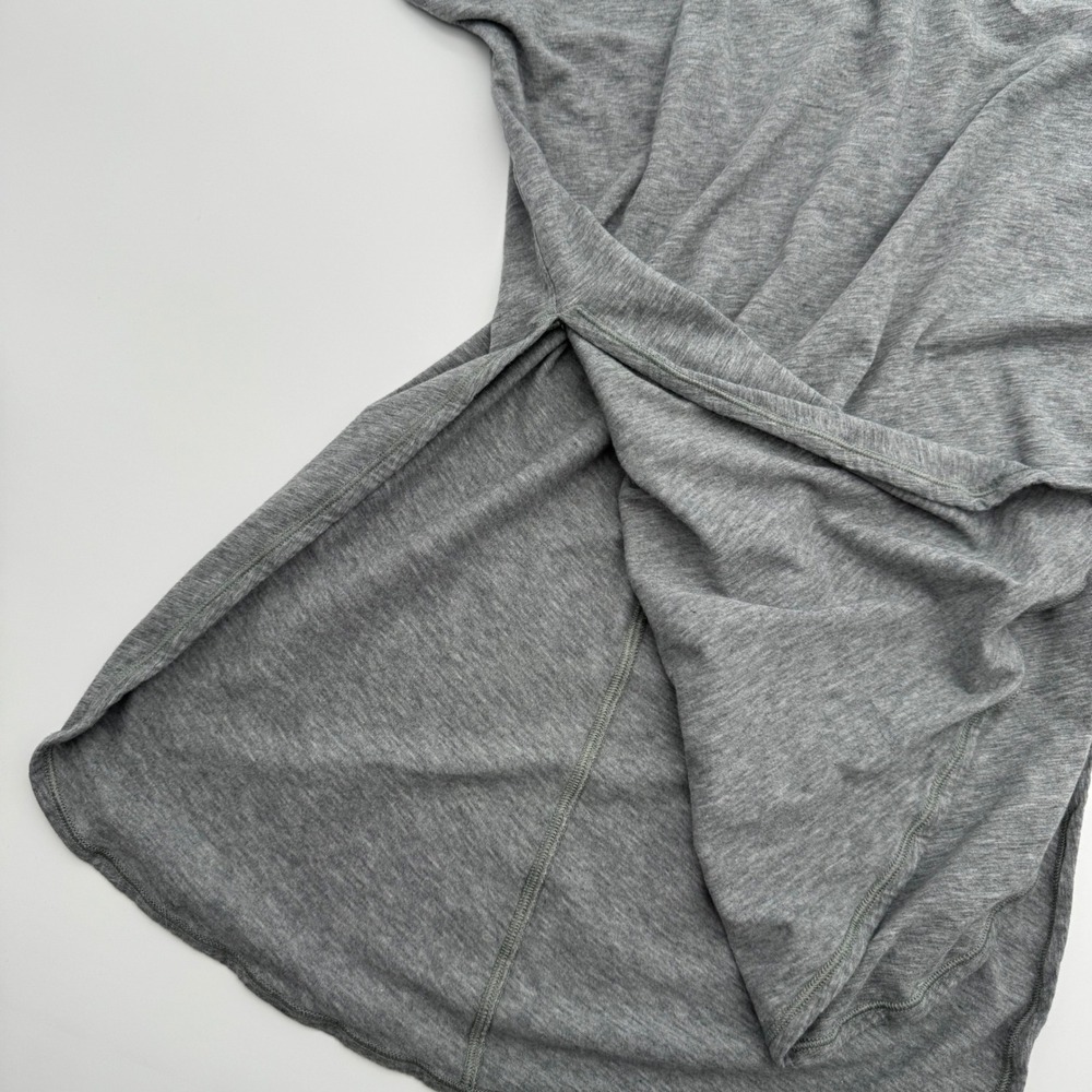 Lululemon Heathered‎ Grey Short Sleeve Tunic Side Story Tee Size 6 - Picture 2 of 4
